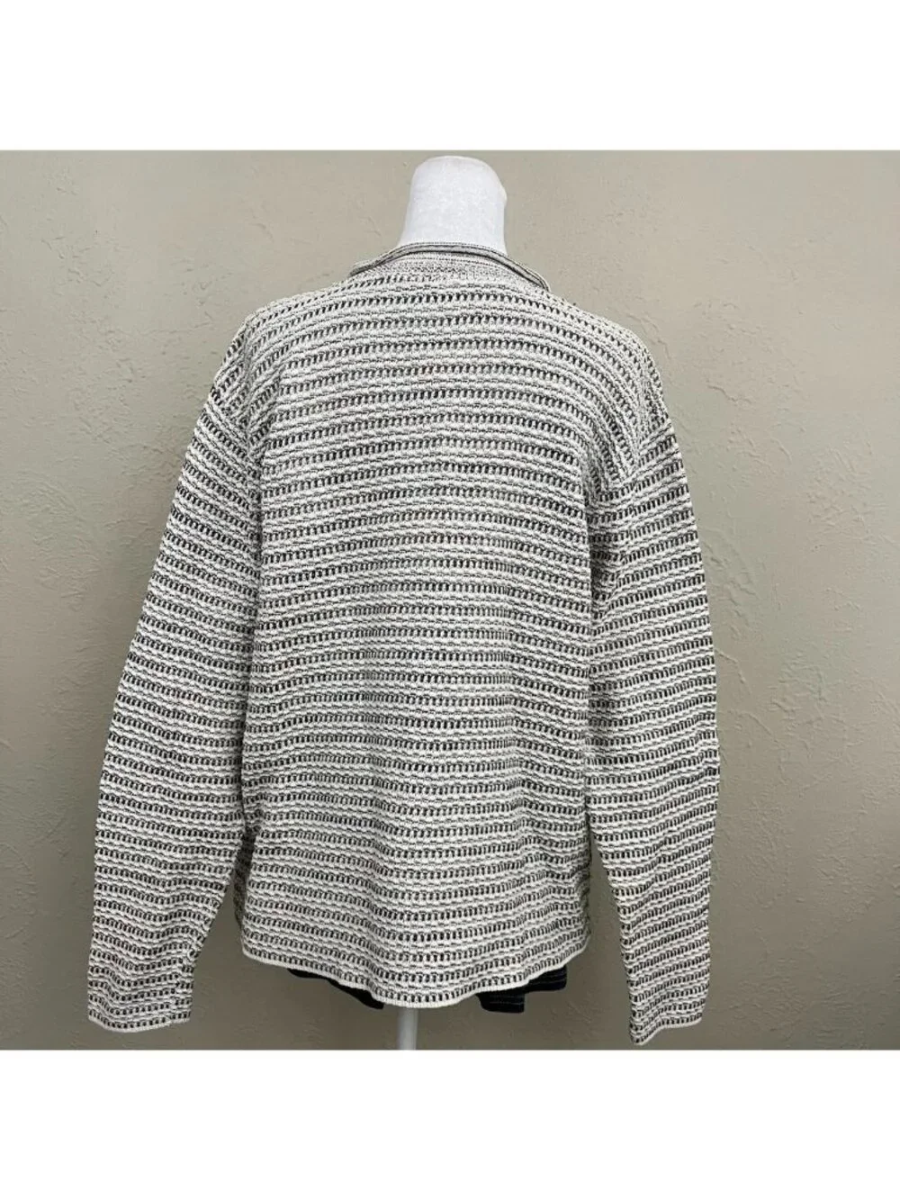 vintage 90s striped boho granola grunge roll neck sweater - Picture 5 of 8
